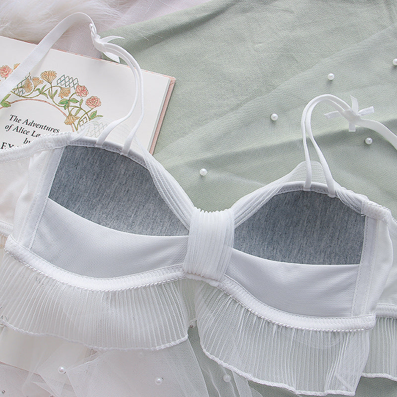 Sweet Bow Mesh Bra + Panties Set
