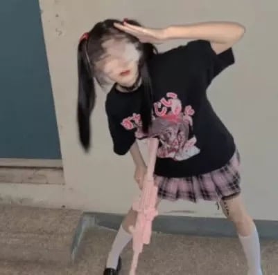 Cute Japanese Girl Punk Goth Print Oversized Short Sleeve Shirt Tee T-shirt E-Girl Kawaii Korean Japanese Harajuku Retro Streetwear Aesthetic