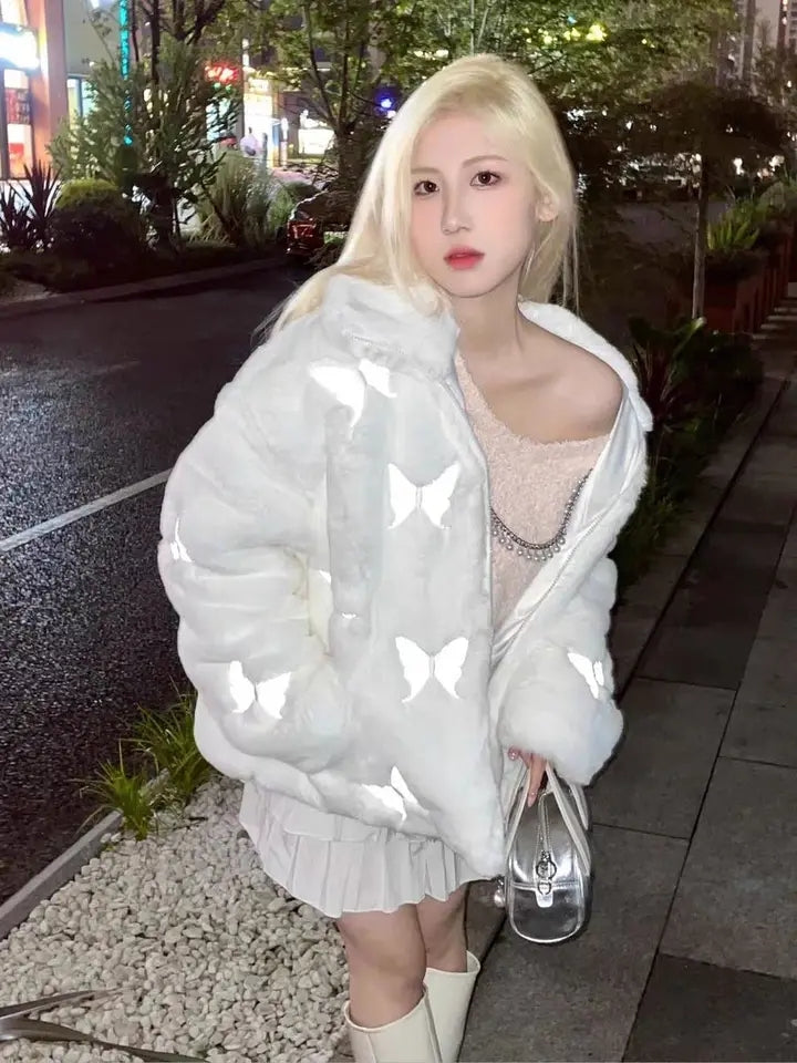 Fluffy Butterfly Parka Jacket
