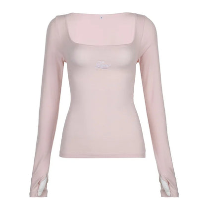 Pink Ribbon Bow Long Sleeve Shirt