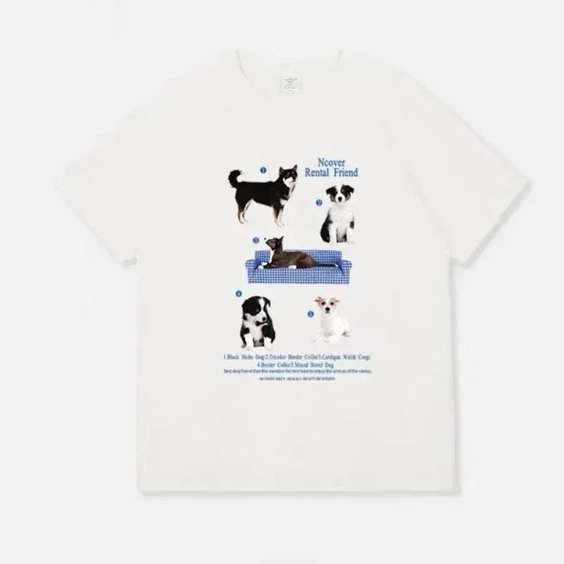 Dog Print Short Sleeve T-shirt