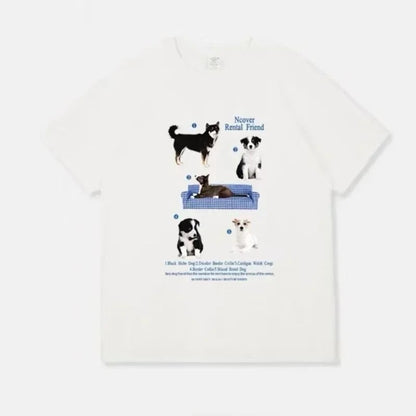 Dog Print Short Sleeve T-shirt