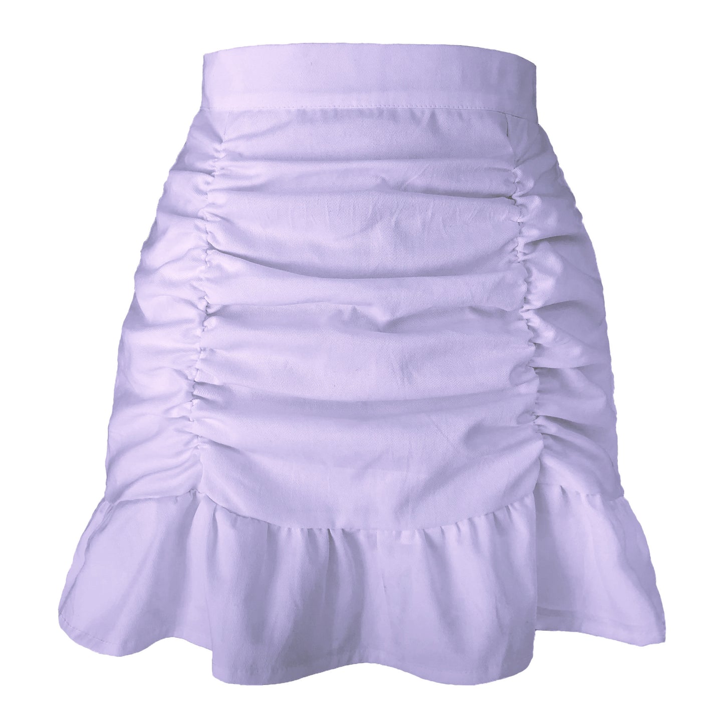 Pink Ruffle Fold Mini Skirt