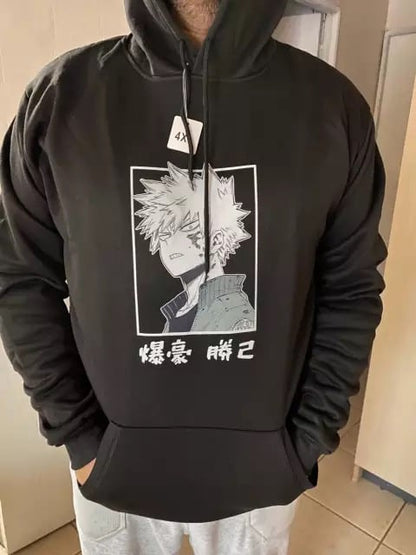 Japanese Anime Superhero Cartoon Print Hoodie