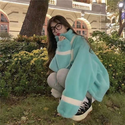 Blue Heart Fleece Zipper Jacket