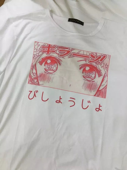 Cute Japanese Anime Girl Cartoon Pastel Short Sleeve T-shirt
