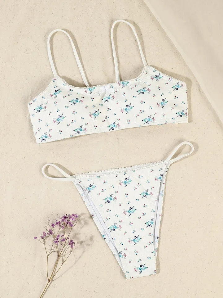 3PCS Floral Bikini Swimsuit Set