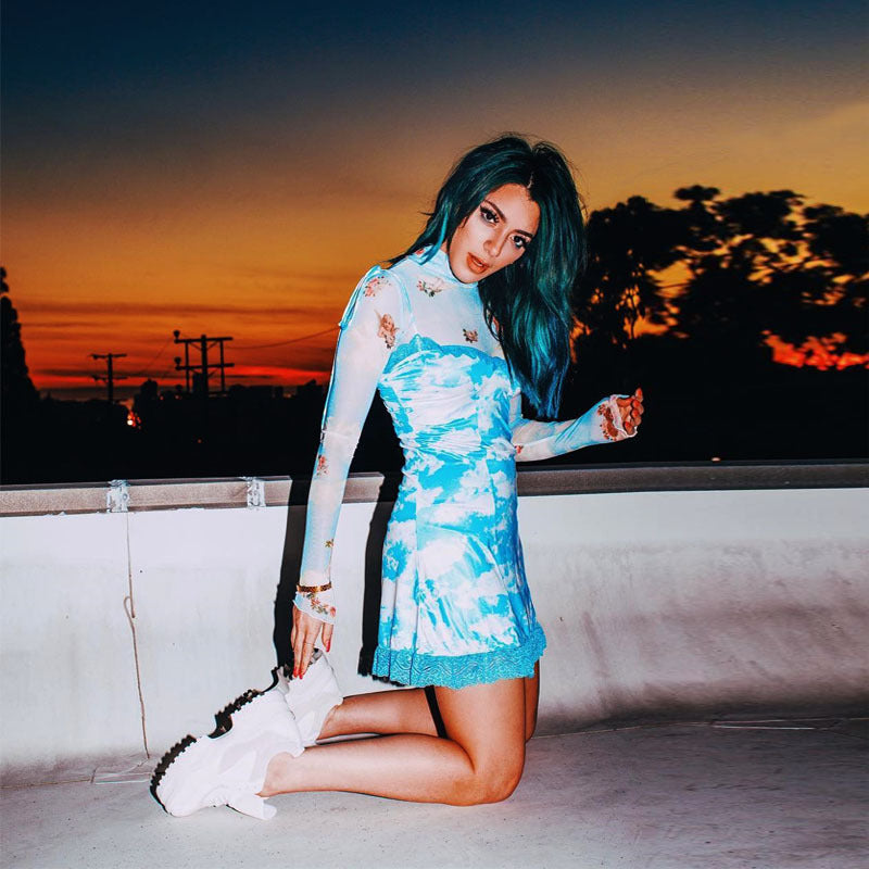 Cute Vintage Straped Mini Dress Bandage Ruffle Puff Elegant E-Girl Kawaii Korean Japanese Harajuku Chinese Retro Streetwear Aesthetic