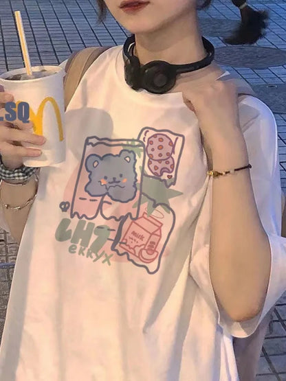 Gummy Bear Print Short Sleeve T-shirt
