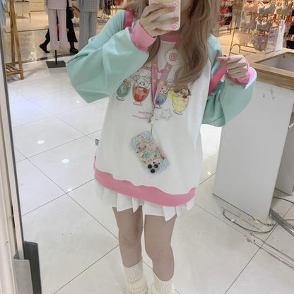 Animal Dessert Patchwork Sweatshirt