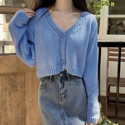 Pastel Knit V Neck Cardigan