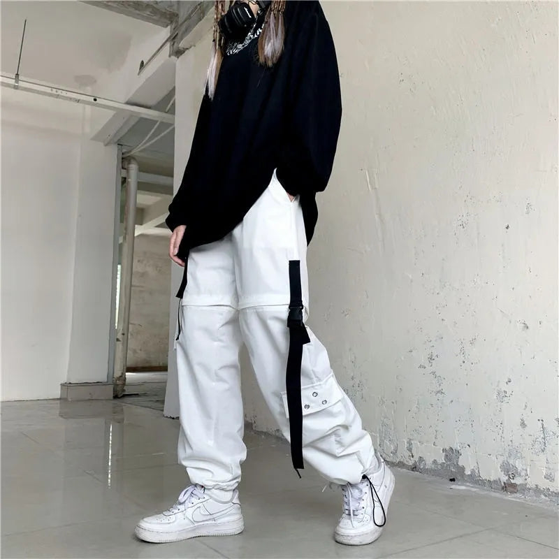 White Ribbon Punk Cargo Pants