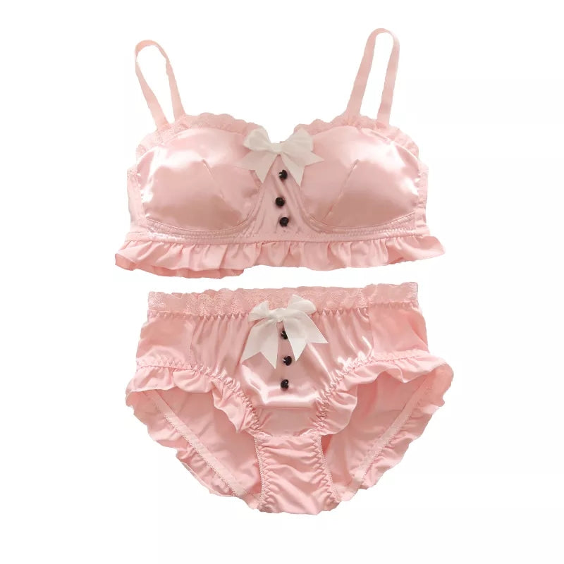 Japanese Maid Bow Bra + Panties Lingerie