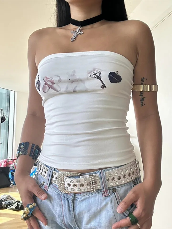 Ballet Print Tube Top