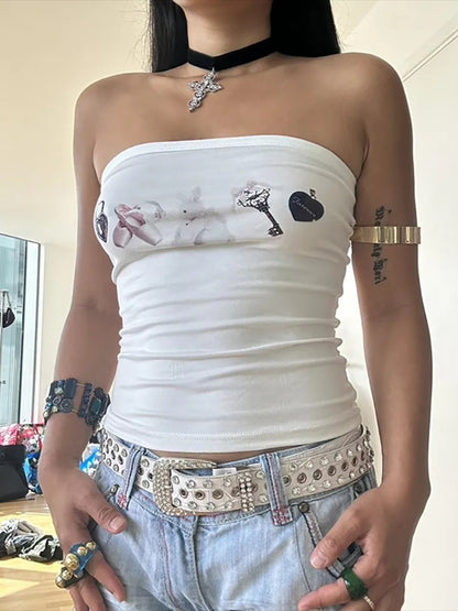Ballet Print Tube Top