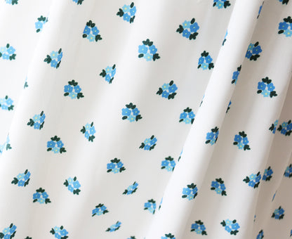 Blue Floral Puff Sleeve Mini Dress