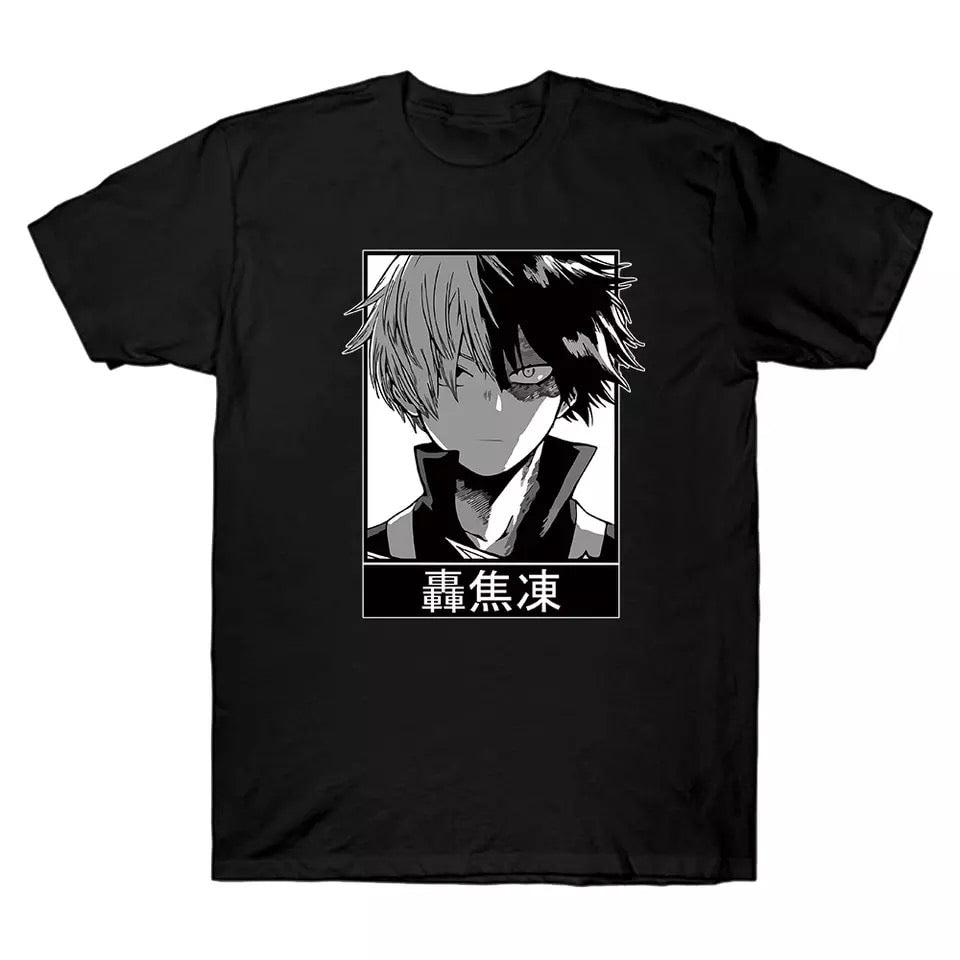 Japanese Anime Superhero Cartoon Print Short Sleeve Shirt T-shirt