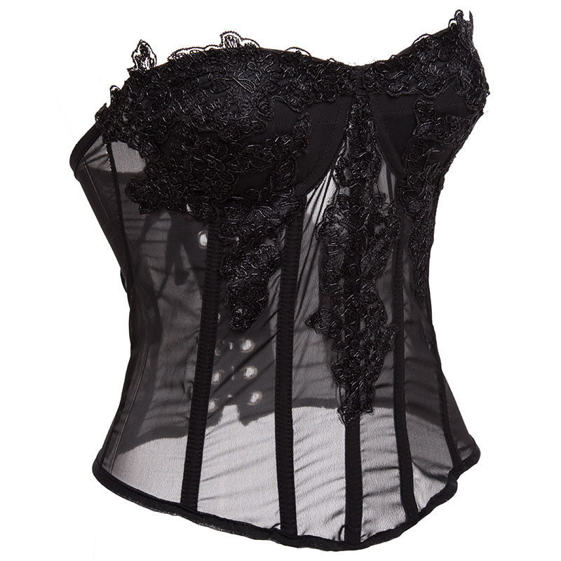 Pink Chiffon Lace Corset