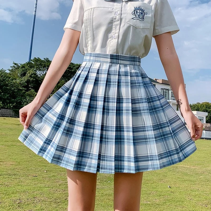 Tennis Plaid High Waisted Pleated Mini Skirt Sailor School Student Summer Bottoms E-Girl Kawaii Korean Japanese Harajuku Streetwear