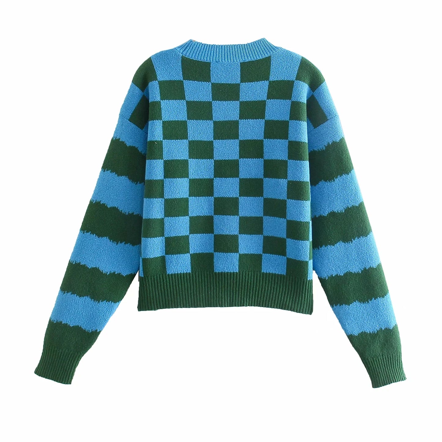 Mushroom Print Patchwork Sweater