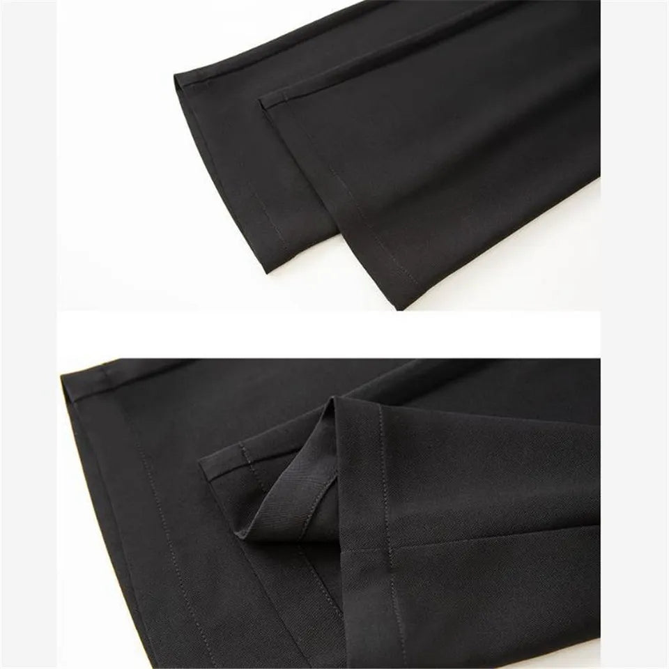 Pearl Rhinestone Black High Waist Pants