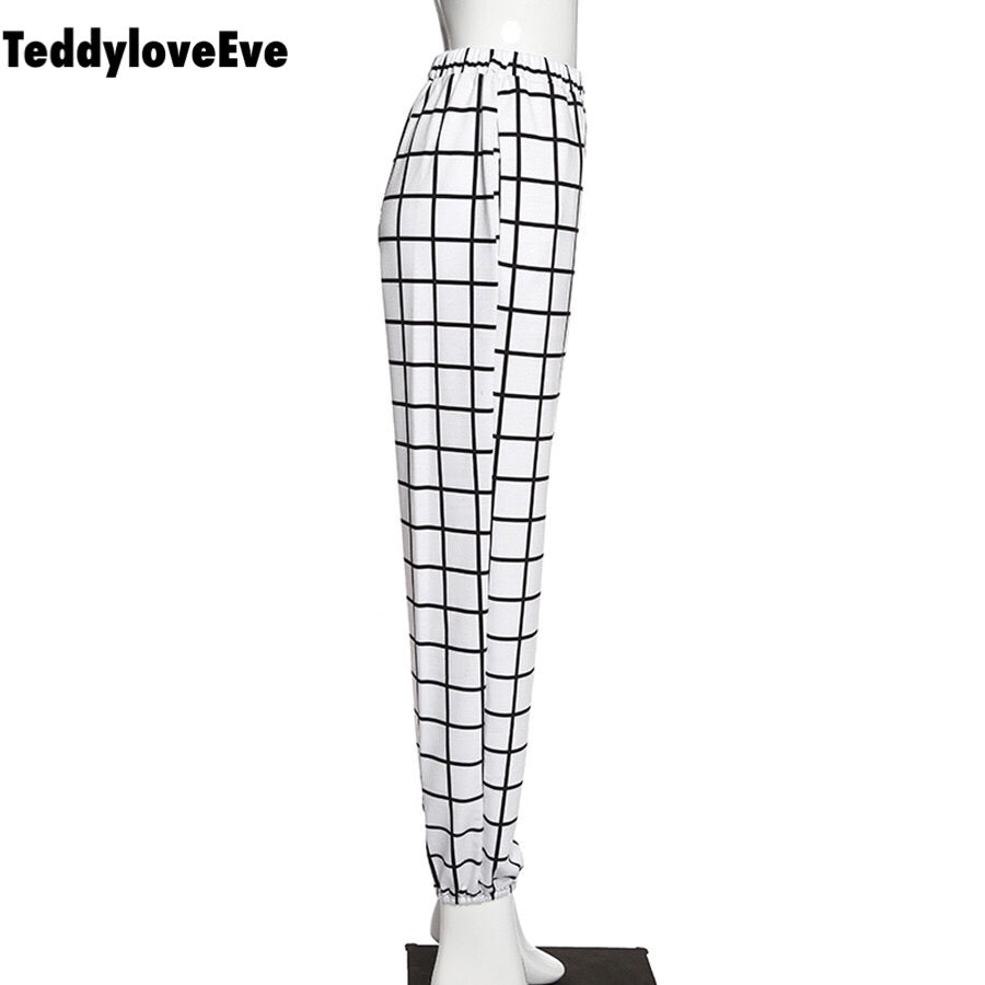 Cute Contrast Cargo Pant Loose Waist Plaid Checkered Trouser Jogger E-Girl Kawaii Korean Japanese Harajuku Chinese Retro Streetwear Aesthetic