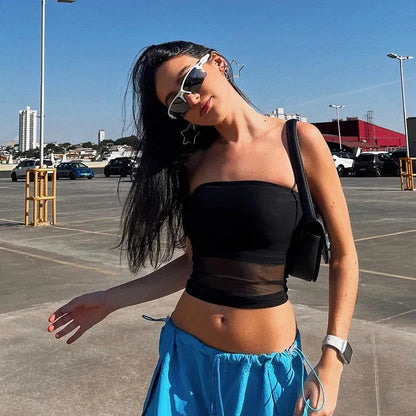 Black Mesh Tube Top