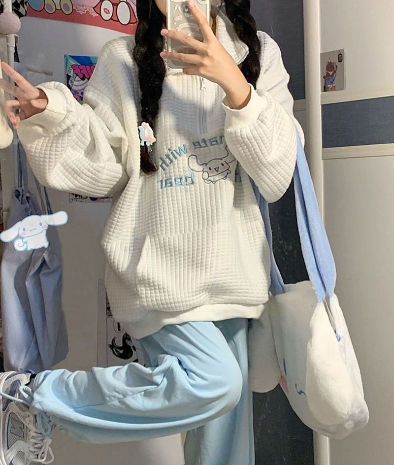 Japanese Anime Waffle Sweater