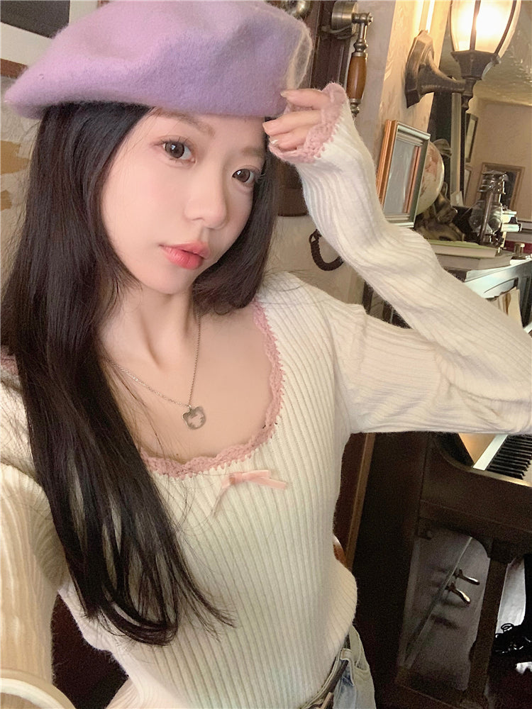 Lace Bow Sweater
