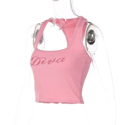 Pink Diva Rhinestone Tank Top
