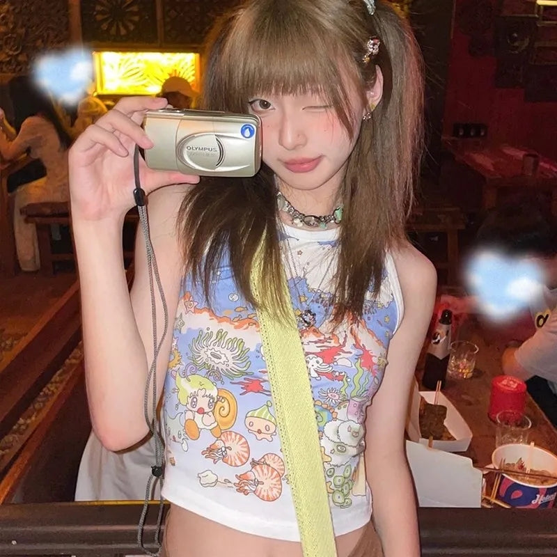 Harajuku Anime Print Tank Top