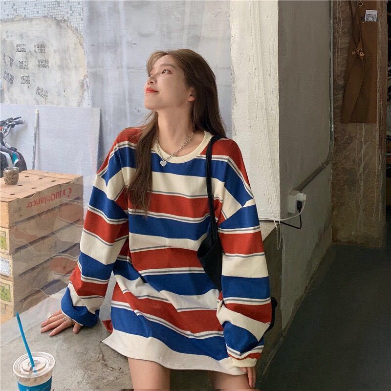 Stripe Oversized Sweatshirt