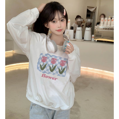 Tulip Flower Print Sweatshirt