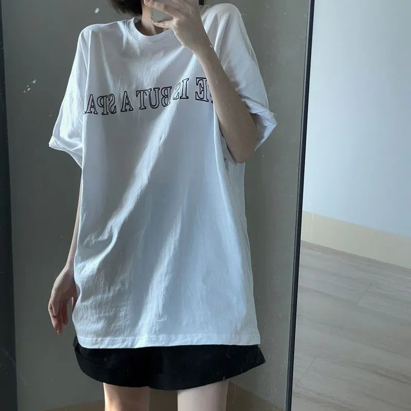 Flower Print Loose Short Sleeve T-shirt