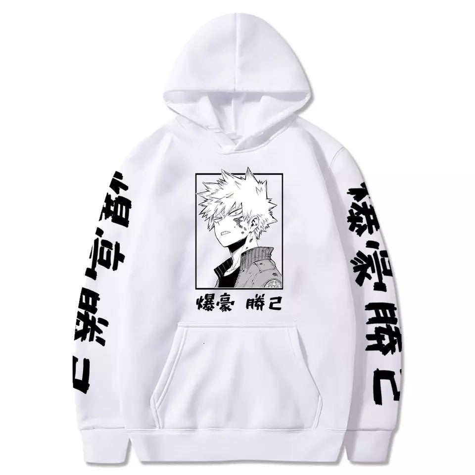Japanese Anime Superhero Cartoon Print Hoodie