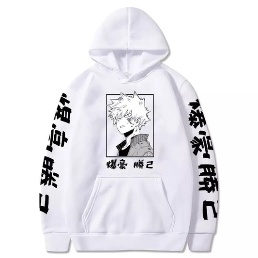 Japanese Anime Superhero Cartoon Print Hoodie