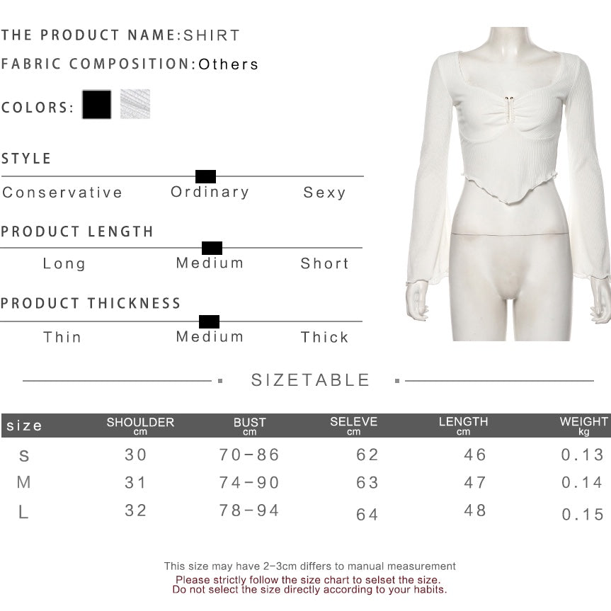 Cute Sexy Transparent See Through Crop Top Long Sleeve Shirt Tee T-shirt E-Girl Kawaii Korean Japanese Harajuku Chinese Retro Streetwear Aesthetic