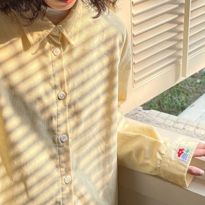 Yellow Corduroy Oversized Blouse