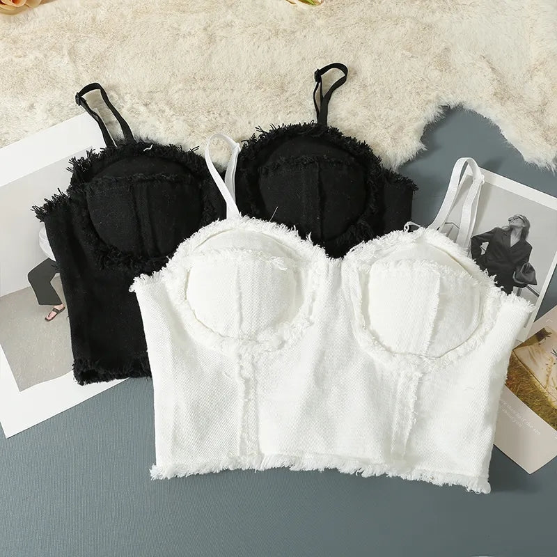 Spaghetti Strap Corset Crop Top