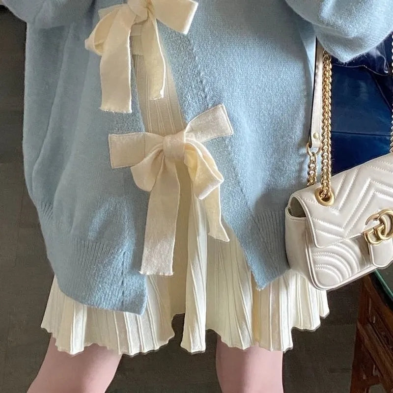 Blue Sweet Bow Sweater