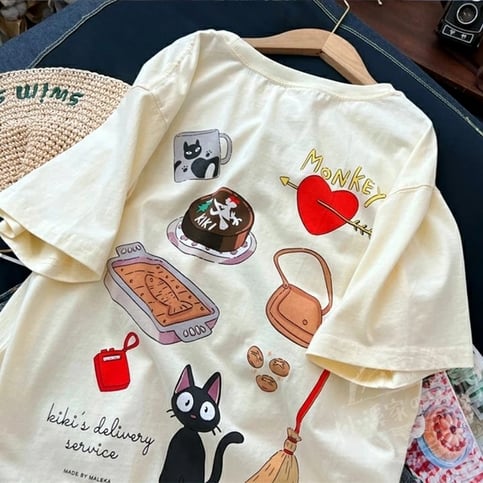 Cat Anime Short Sleeve T-shirt