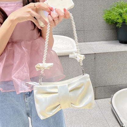 Pink Pearl Bow Handbag