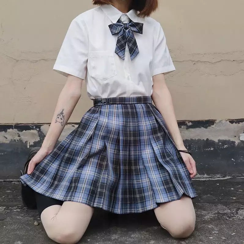 Purple Black Pleated Plaid Skirt Mini High Waisted School Girl Cosplay Sailor E-Girl Kawaii Korean Japanese Harajuku Streetwear