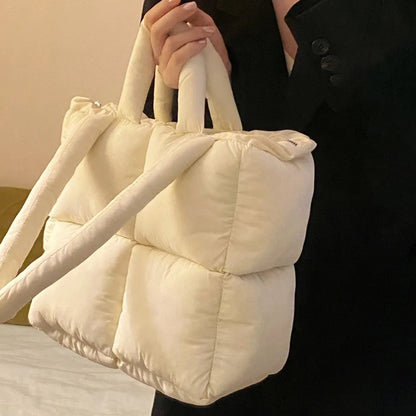 Pink Puffy Quilted Shoulder Bag