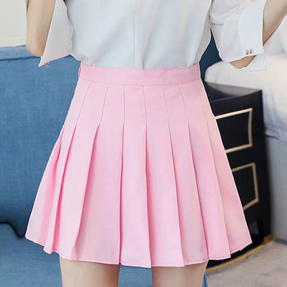 Cute School Girl Pleated High Waisted Tennis Mini Skirts Bottoms E-Girl Kawaii Korean Japanese Harajuku Retro Streetwear Aesthetic