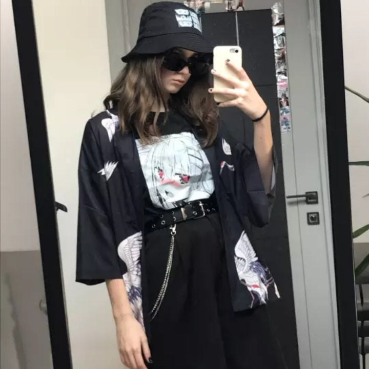 Cute Anime Sweet Girl Cartoon Short Sleeve T-shirt Print Punk Goth Loose Aesthetic Casual Summer E-Girl Kawaii Korean Japanese Harajuku