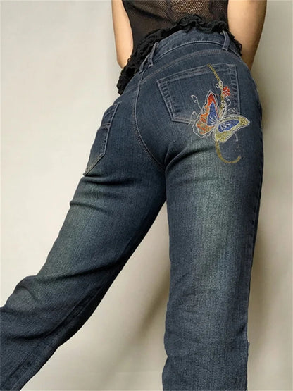 Butterfly Low Waist Denim Jeans