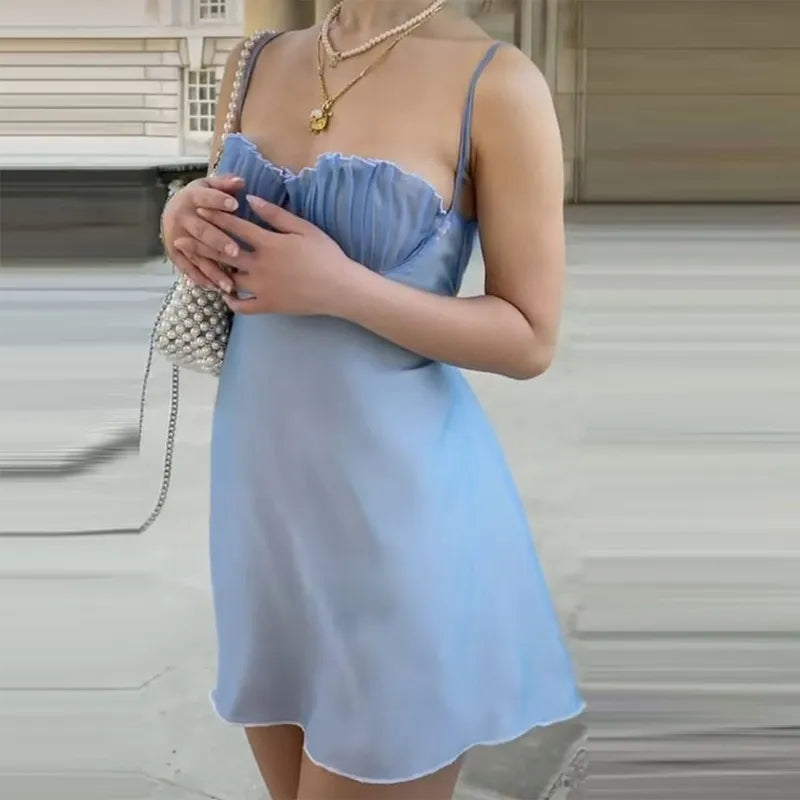 Blue Mermaid Bustier A-Line Dress