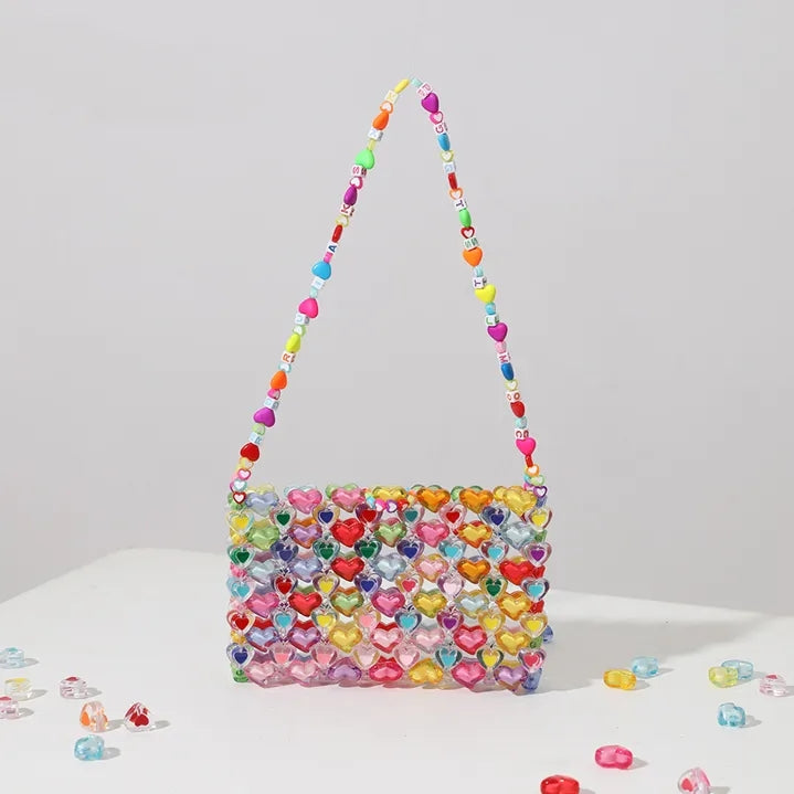 Jelly Heart Bead Handbag