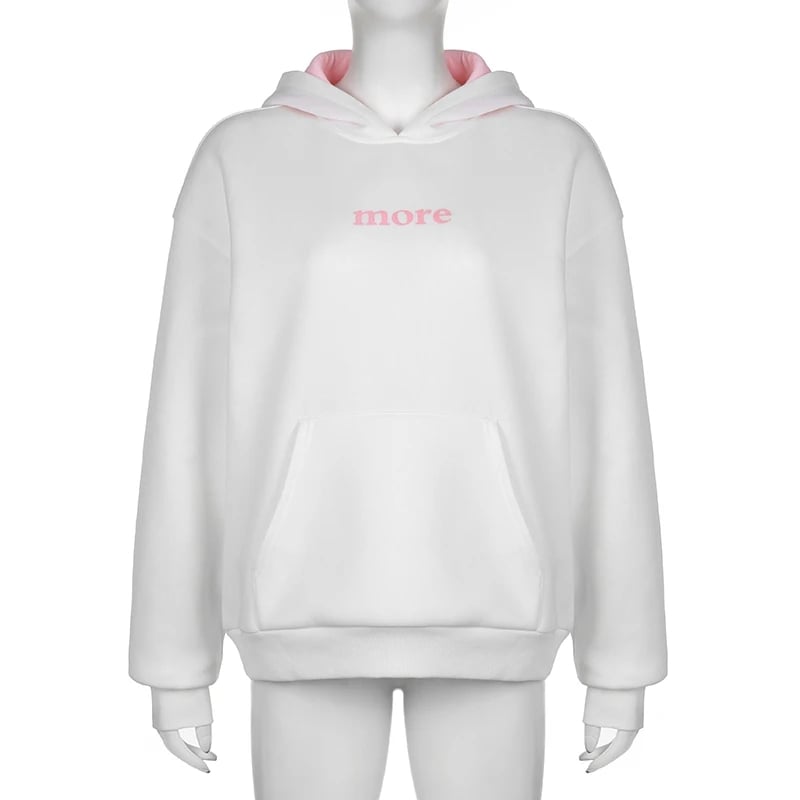 Pink Heart Print Hoodie